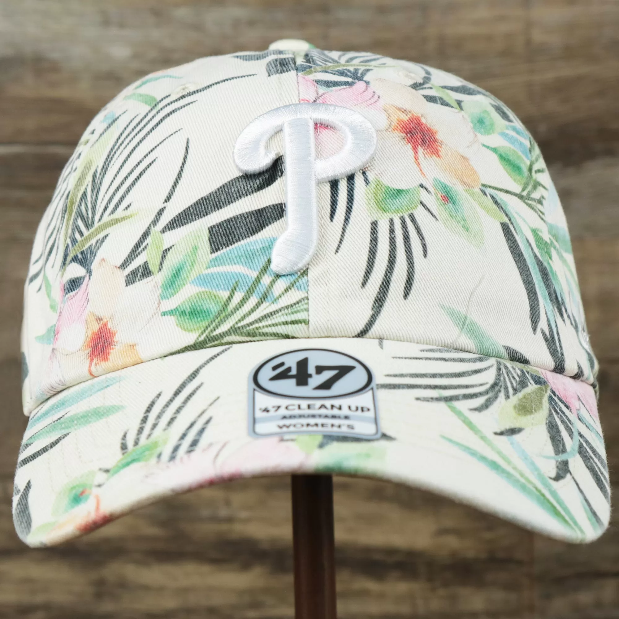 Women’s Philadelphia Phillies Floral Print Gray Bottom Dad Hat | White Dad Hat