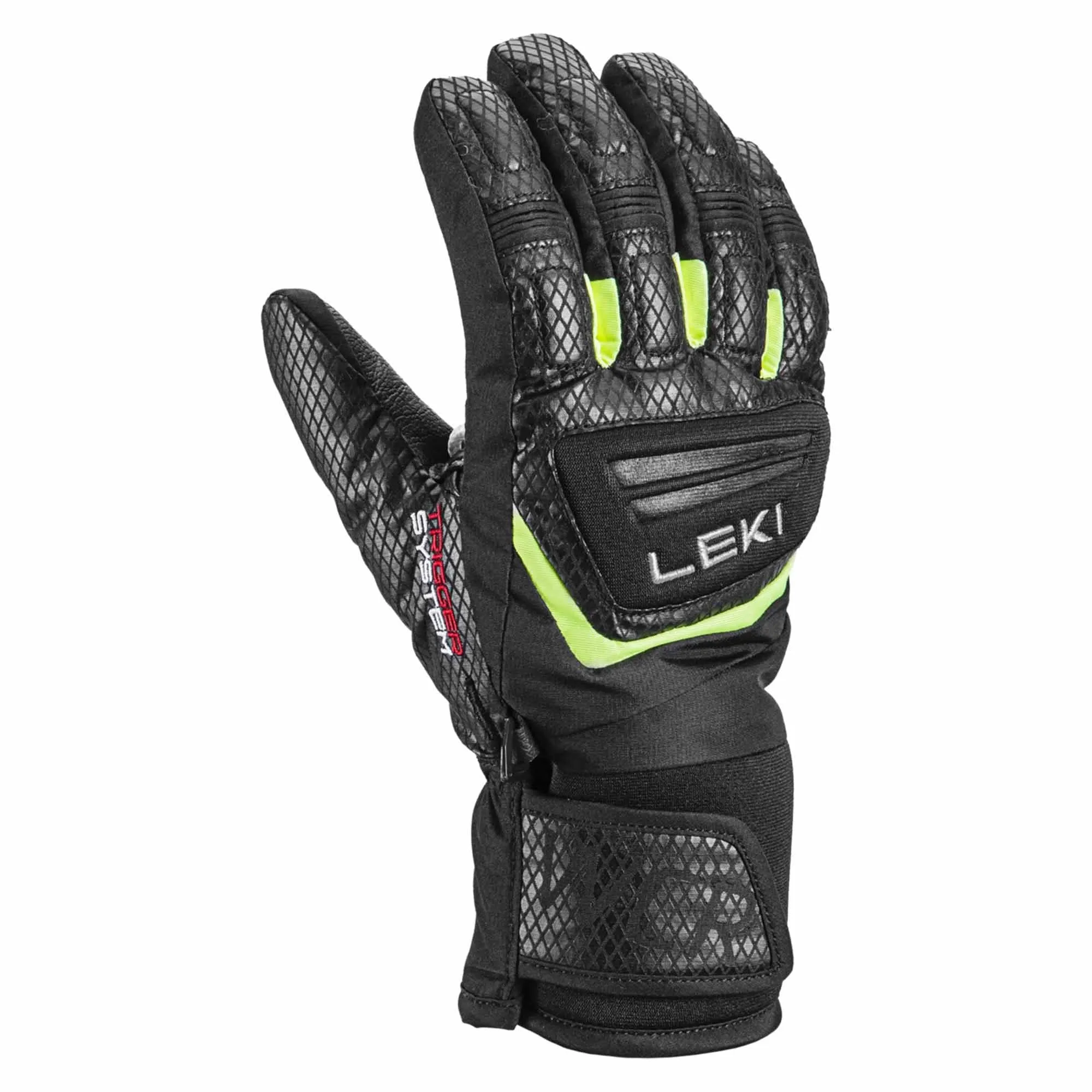 World Cup Race Team 3D Junior Gloves - Black/Ice Lemon