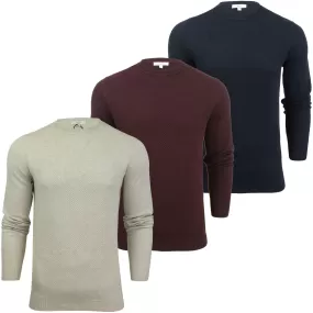 Xact Men's Textured Cotton Crew Neck Jumper