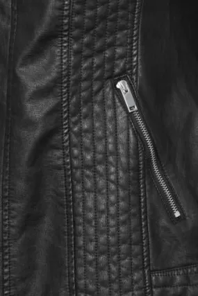 YOURS Curve Black Faux Leather Zip Jacket